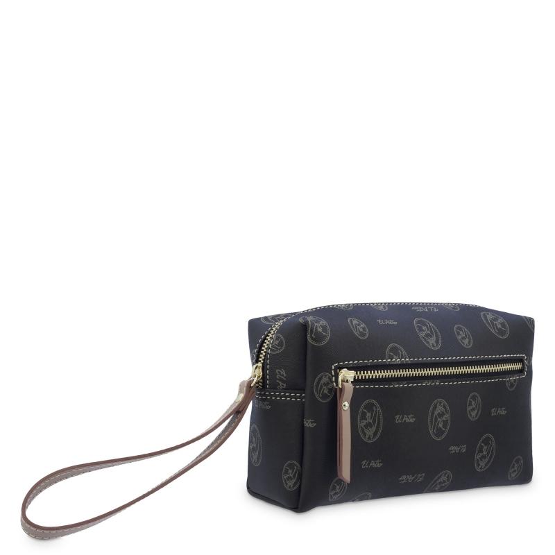 El Potro Bolsa Monedero Grande Mujer En Lona Y Piel Vacuno Color Negro - Vintage