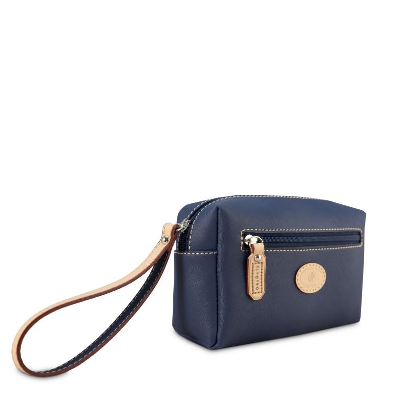 El Potro Bolsa Monedero Mujer En Lona Y Piel Vacuno Color Azul- Base