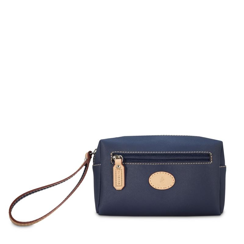 El potro Bolsa monedero mujer en lona y piel vacuno color azul- Base