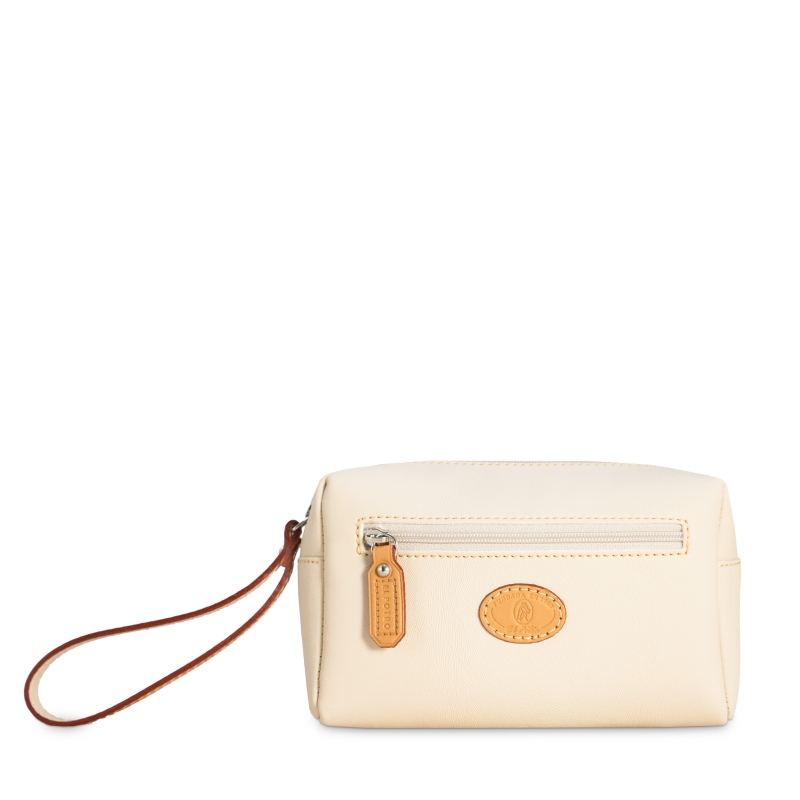 El potro Bolsa monedero mujer en lona y piel vacuno color beige- Base