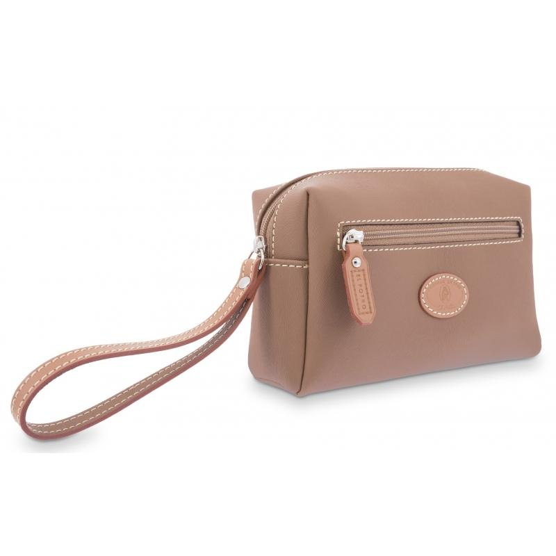 El Potro Bolsa Monedero Mujer En Lona Y Piel Vacuno Color Moca- Base