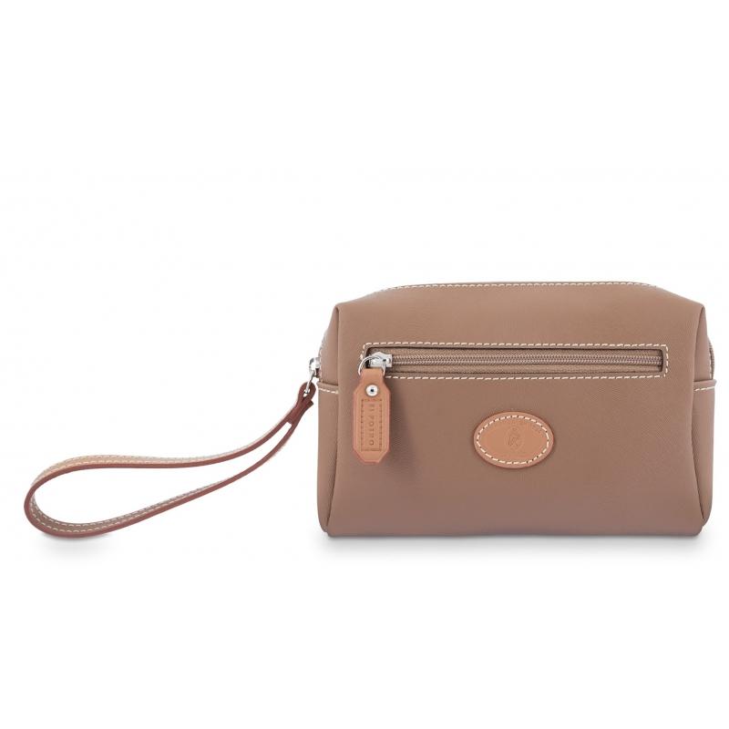 El potro Bolsa monedero mujer en lona y piel vacuno color moca- Base