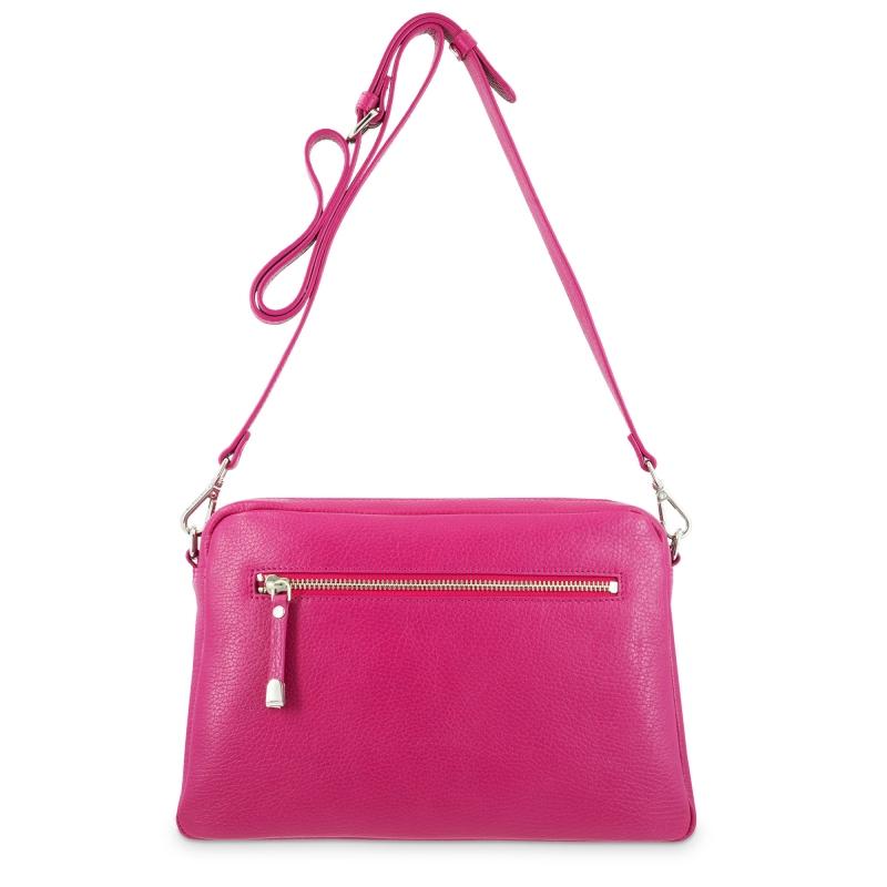 El Potro Bolso Bandolera 3 Cremalleras Piel Vacuno Color Rosa -Iris