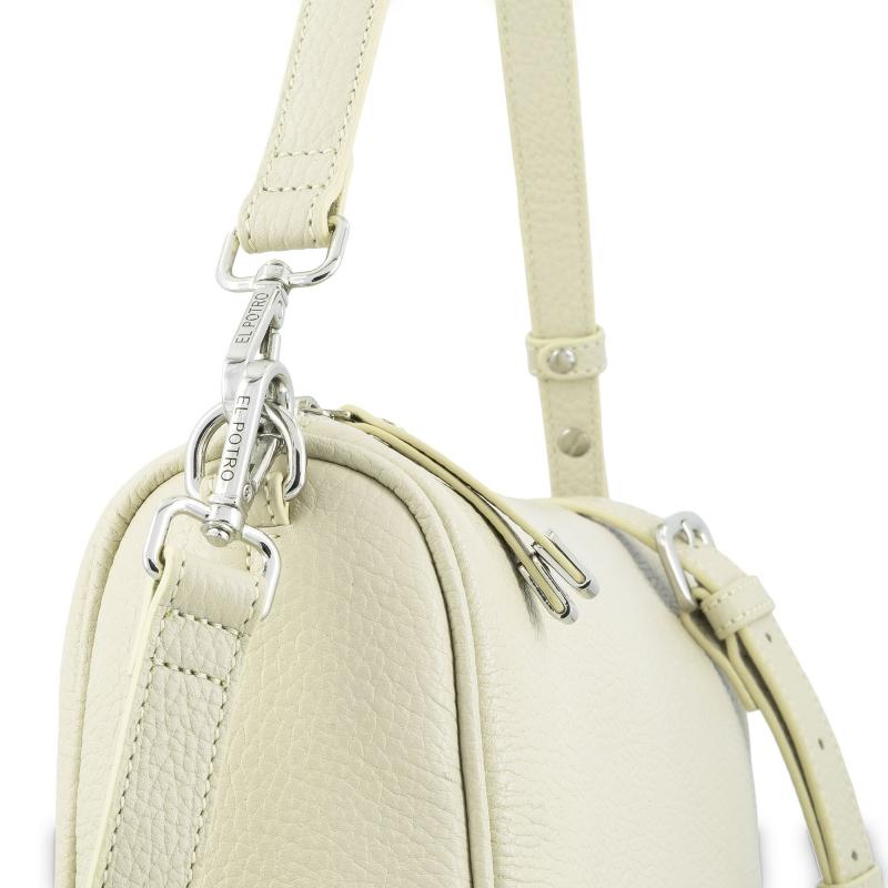 El Potro Bolso Bandolera Bowling Piel Vacuno Color Beige-Iris