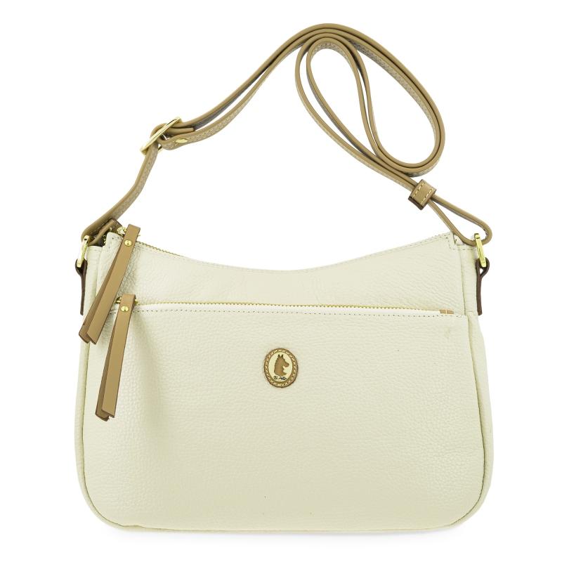 El potro Bolso bandolera de mujer en piel vacuno color beige - Oasis