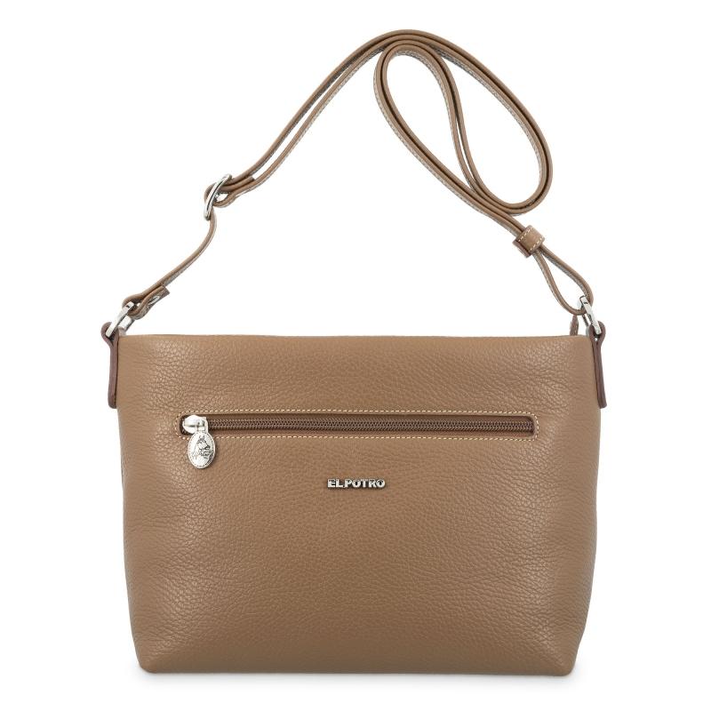 El potro Bolso bandolera de mujer en piel vacuno color cuero - Floater