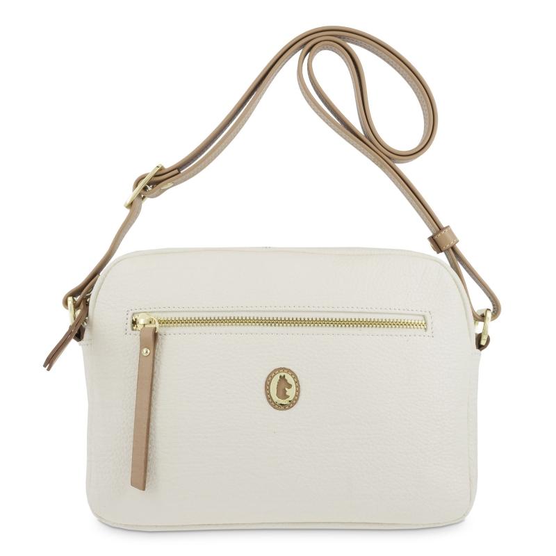 El potro Bolso bandolera de mujer en piel vacuno color ivory- Oasis