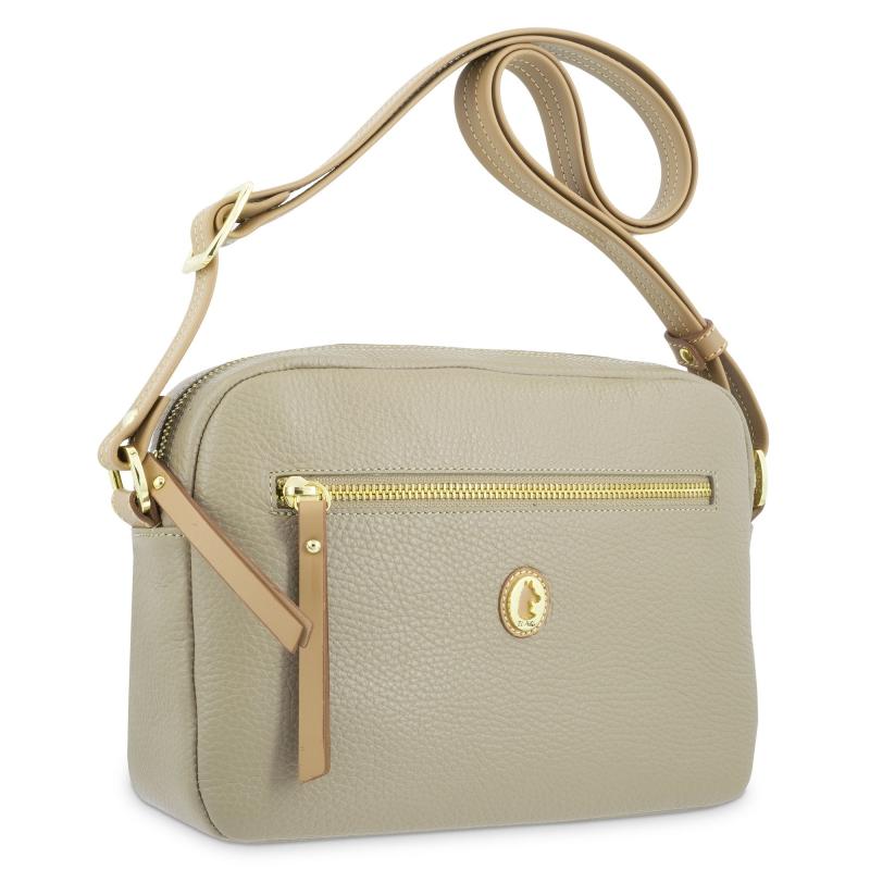 El Potro Bolso Bandolera De Mujer En Piel Vacuno Color Topo- Oasis