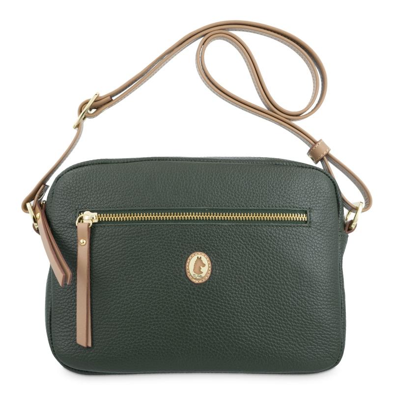 El potro Bolso bandolera de mujer en piel vacuno color verde- Oasis