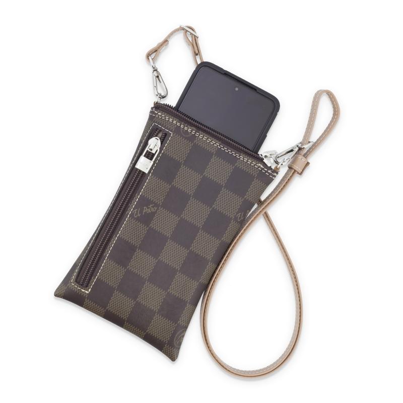 El Potro Bolso Bandolera Funda Móvil Chess Marrón -El Potro