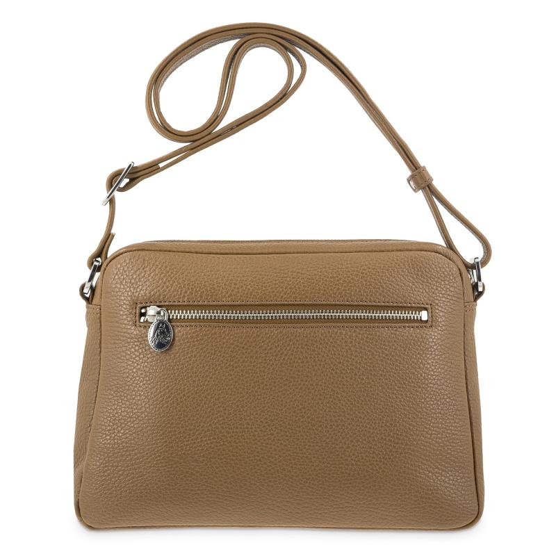 El Potro Bolso Bandolera Grande De 3 Cremalleras Mujer En Piel Vacuno Color Cuero- I R I S