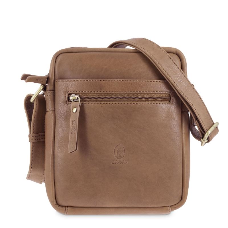 El potro Bolso Bandolera hombre en piel vacuno color cuero- Durango