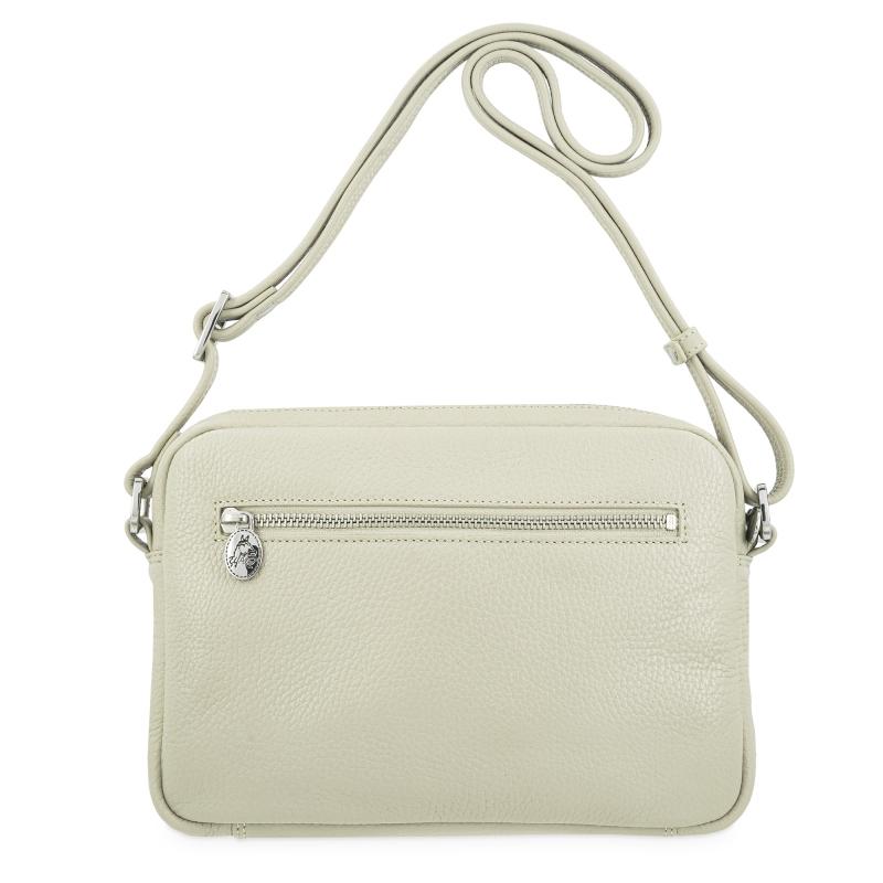 El Potro Bolso Bandolera Mediano 3 Cremalleras En Piel Vacuno Color Beige- I R I S