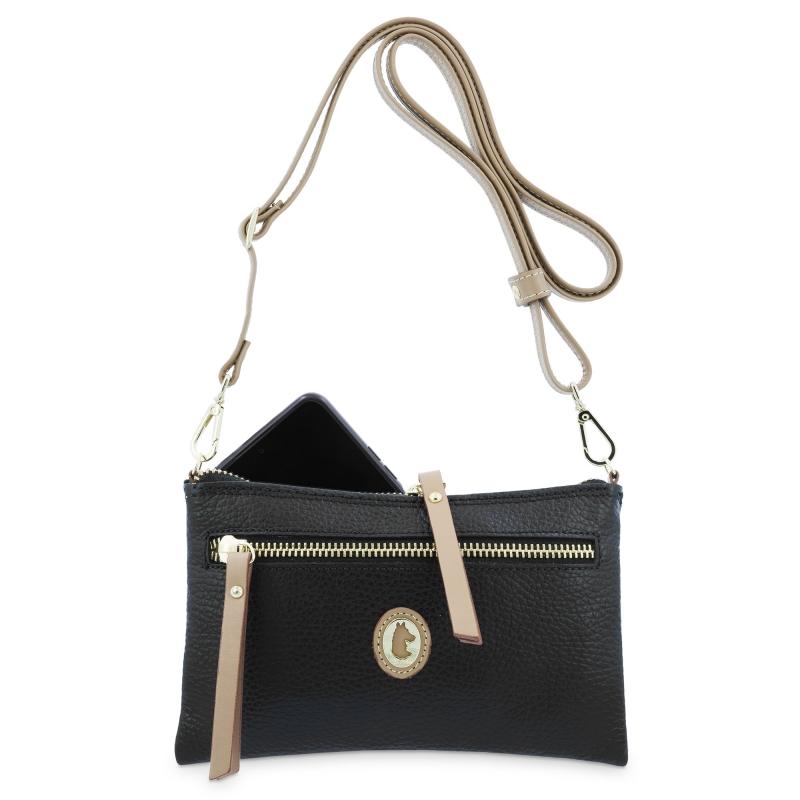 El Potro Bolso Bandolera Móvil De Piel Vacuno Color Negro-El Potro