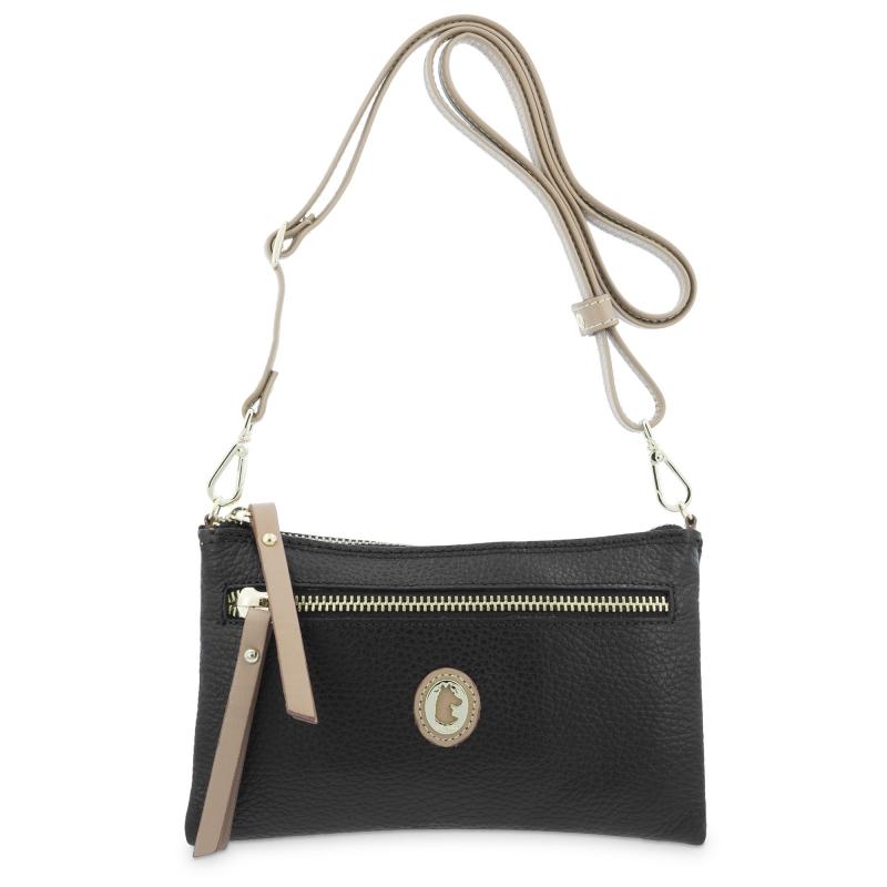 El potro Bolso bandolera móvil de piel vacuno color negro-El Potro