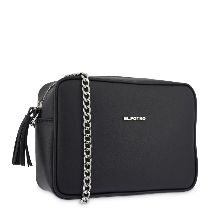 El Potro Bolso Bandolera Mujer En Lona Color Negro - Angula