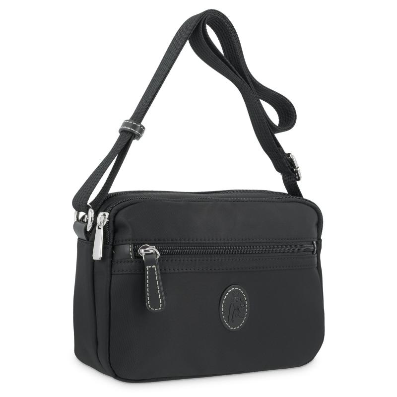 El Potro Bolso Bandolera Mujer En Lona Y Piel Vacuno Color Negro-Paris