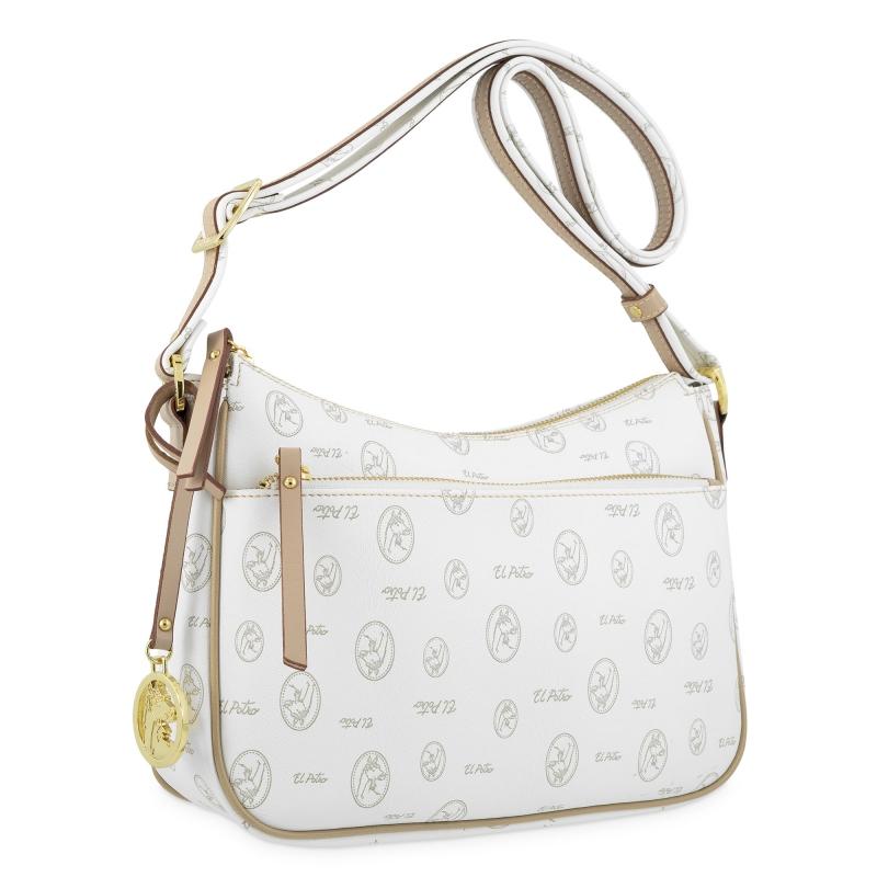 El Potro Bolso Bandolera Mujer En Lona Y Piel Vacuno Color Blanco- Vintage