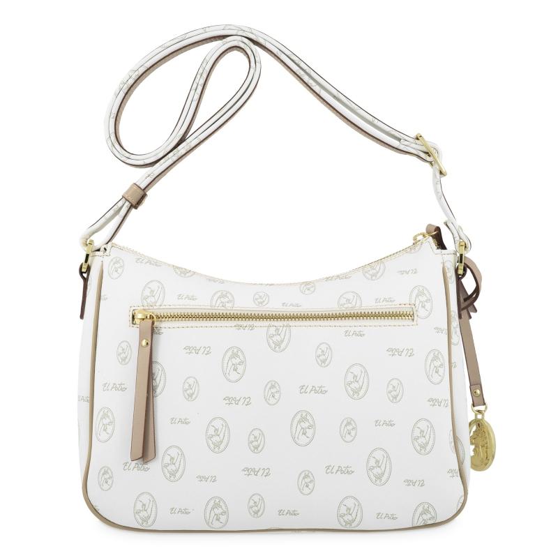 El Potro Bolso Bandolera Mujer En Lona Y Piel Vacuno Color Blanco- Vintage