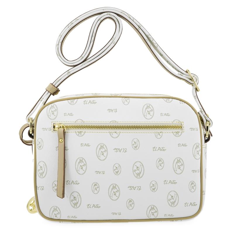 El Potro Bolso Bandolera Mujer En Lona Y Piel Vacuno Color Blanco - Vintage