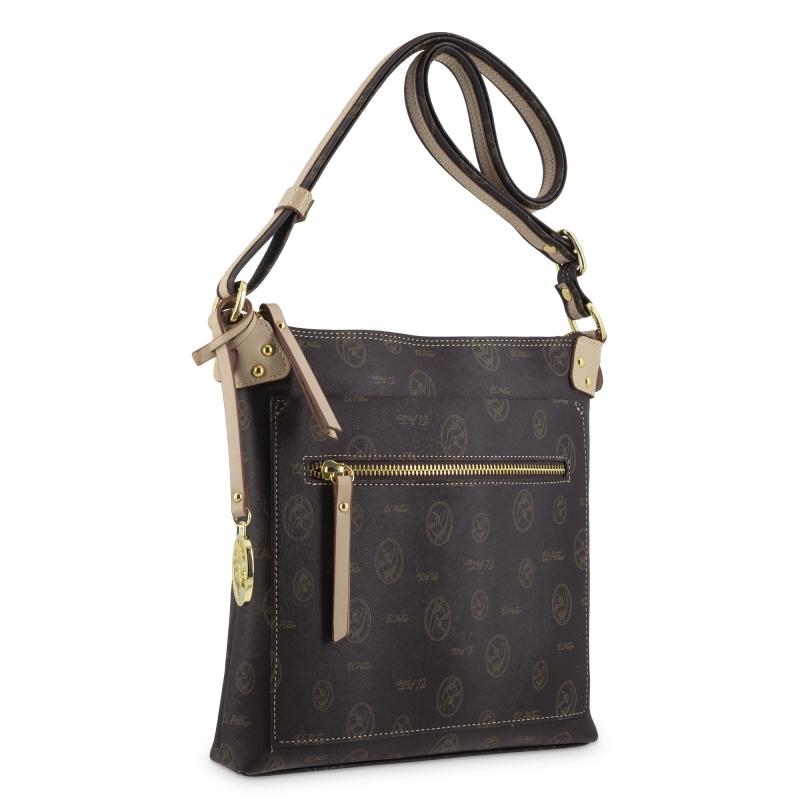 El Potro Bolso Bandolera Mujer En Lona Y Piel Vacuno Color Marrón - Vintage