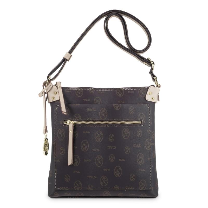 El potro Bolso Bandolera mujer en lona y piel vacuno color marrón - Vintage