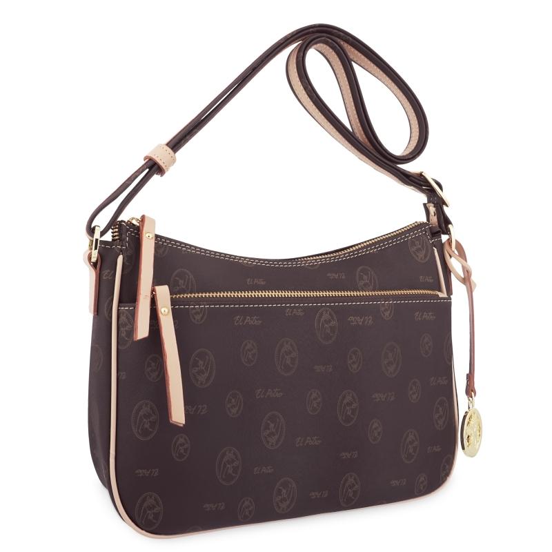 El Potro Bolso Bandolera Mujer En Lona Y Piel Vacuno Color Marrón - Vintage