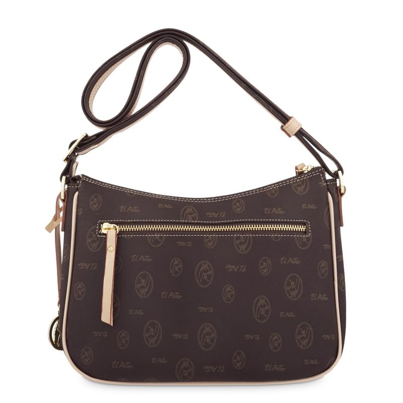 El Potro Bolso Bandolera Mujer En Lona Y Piel Vacuno Color Marrón - Vintage