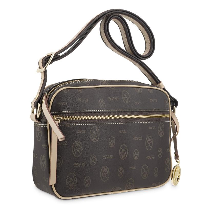 El Potro Bolso Bandolera Mujer En Lona Y Piel Vacuno Color Marrón - Vintage