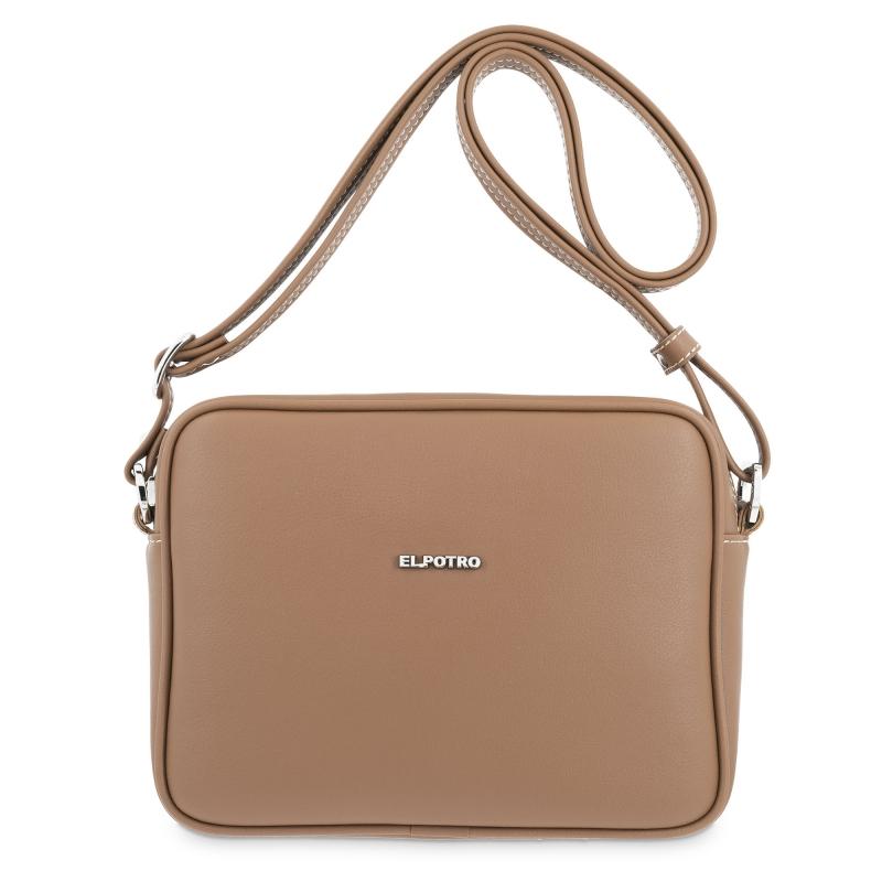 El potro Bolso bandolera pequeña mujer en lona color cuero-Angula