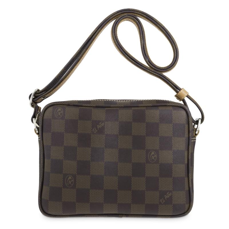 El Potro Bolso Bandolera Pequeña Mujer En Lona Color Marrón-Chess