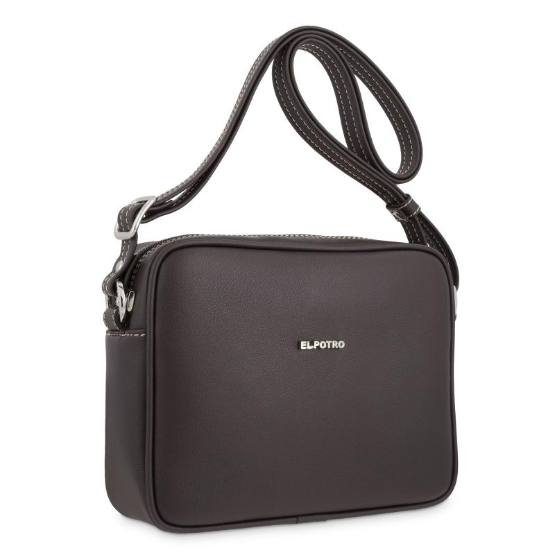 El Potro Bolso Bandolera Pequeña Mujer En Lona Color Marrón-Angula