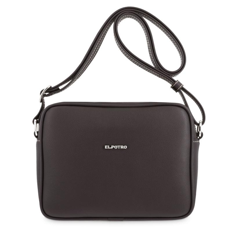 El potro Bolso bandolera pequeña mujer en lona color marrón-Angula