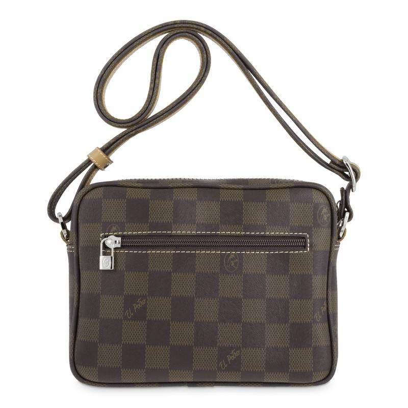 El potro Bolso bandolera pequeña mujer en lona color marrón-Chess