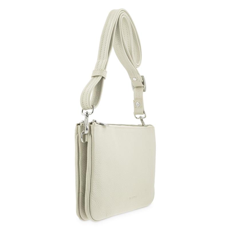 El Potro Bolso Bandolera Pequeño 2 Cremalleras Piel Vacuno Color Beige-I R I S