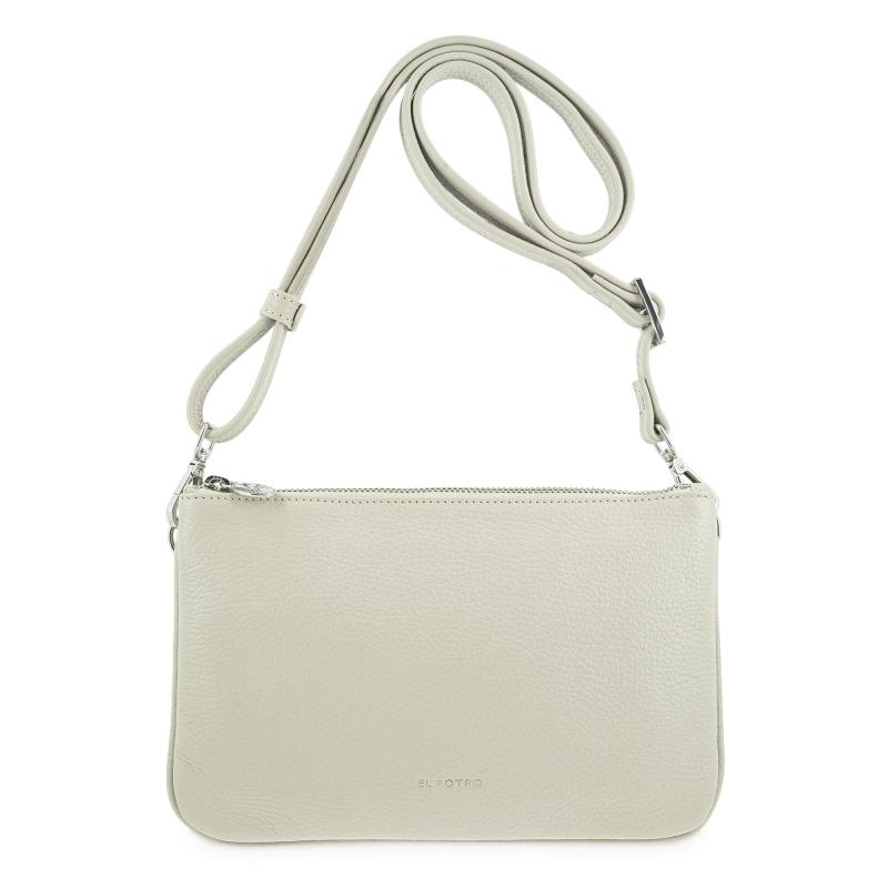 El potro Bolso bandolera pequeño 2 cremalleras piel vacuno color beige-I R I S