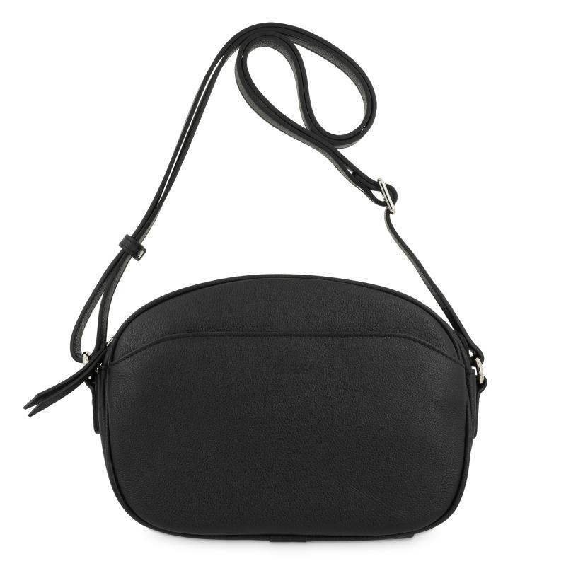 El potro Bolso bandolera pequeño 2 y guantera con cremalleras piel vacuno color negro-E L P O T R O