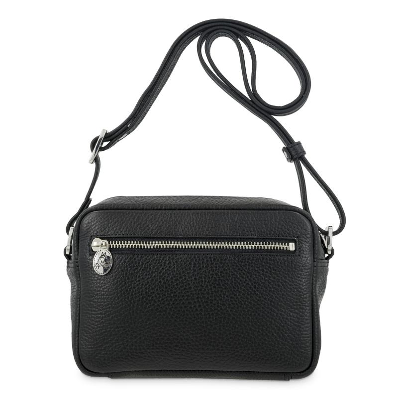 El Potro Bolso Bandolera Pequeño Con Cremallera En Piel Vacuno Color Negro - I R I S