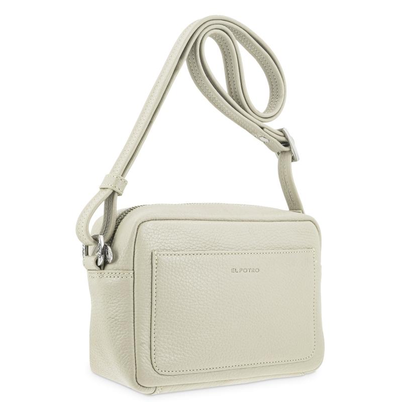 El Potro Bolso Bandolera Pequeño Con Cremallera En Piel Vacuno Color Beige - I R I S