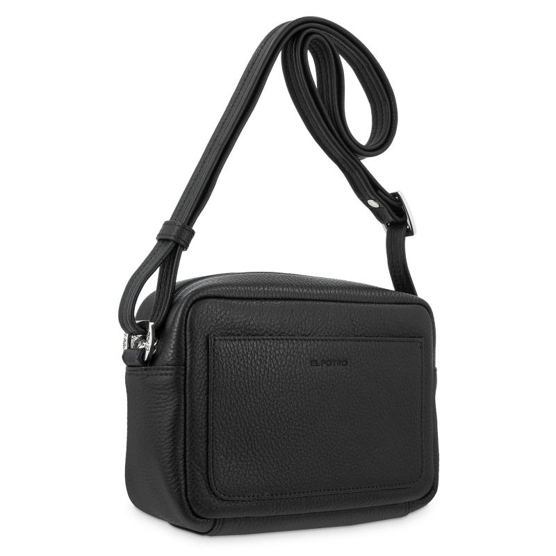 El Potro Bolso Bandolera Pequeño Con Cremallera En Piel Vacuno Color Negro - Floater