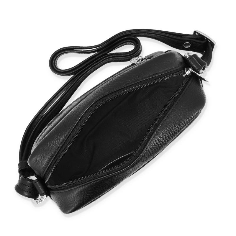 El Potro Bolso Bandolera Pequeño Con Cremallera En Piel Vacuno Color Negro - Floater