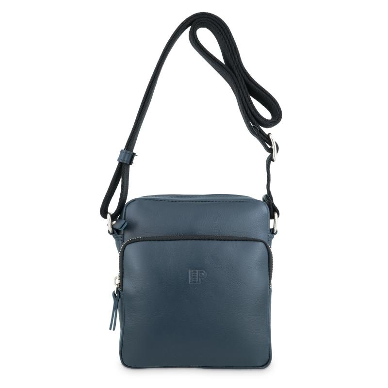 El potro Bolso Bandolera pequeño hombre en piel vacuno color azul- Apache