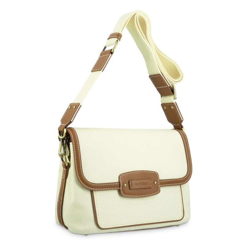 El Potro Bolso Bandolera Solapa Ivory/coñac- EL POTRO