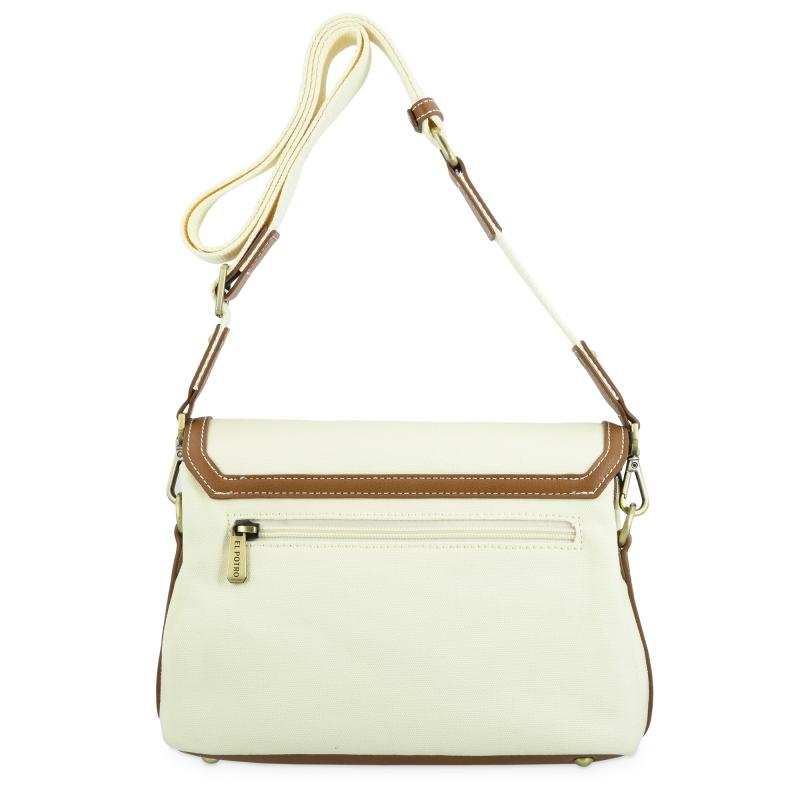 El Potro Bolso Bandolera Solapa Ivory/coñac- EL POTRO