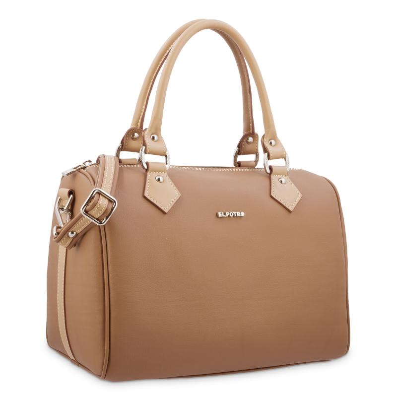 El Potro Bolso Bowling Con Asa Extensible Color Cuero-Angula