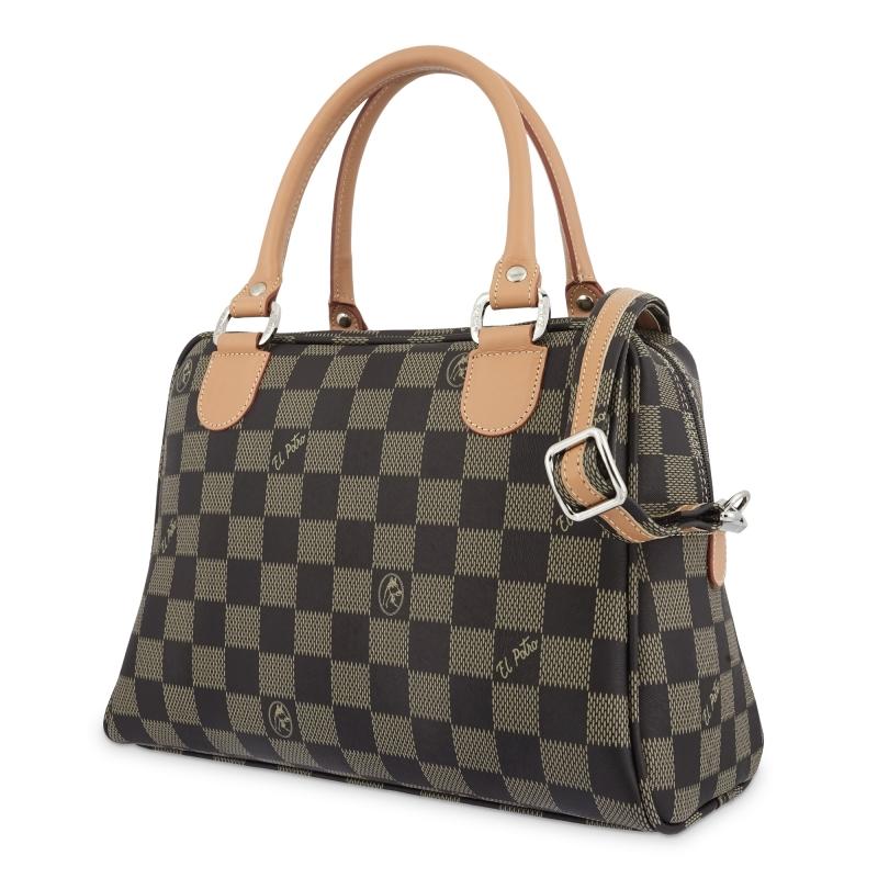 El Potro Bolso Bowling Mujer En Lona Y Piel Vacuno Color NEGRO - Chess