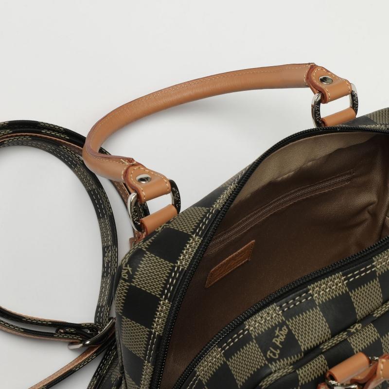 El Potro Bolso Bowling Mujer En Lona Y Piel Vacuno Color NEGRO - Chess