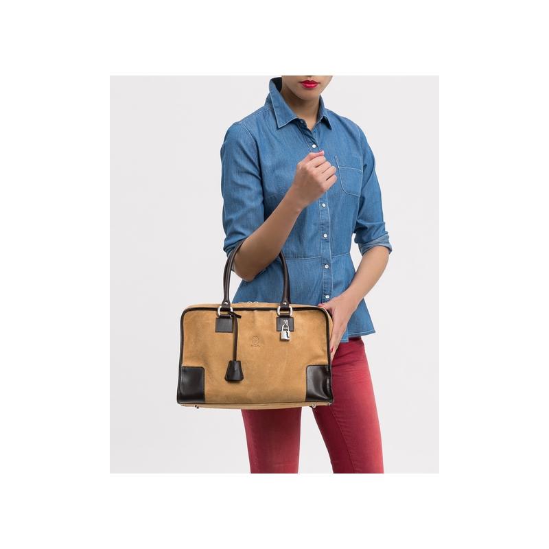 El Potro Bolso Bowling Mujer En Piel Vacuno Color Camel - Caza