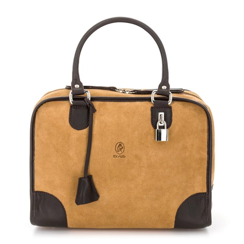 El Potro Bolso Bowling Mujer En Piel Vacuno Color Camel - Caza