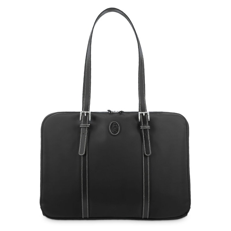 El potro Bolso carpeta en lona negro y piel vacuno color negro-Paris